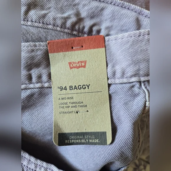 Levi's Lavender Mid Rise '94 Baggy Denim Jeans 32 x 31 NWT - Picture 8 of 14